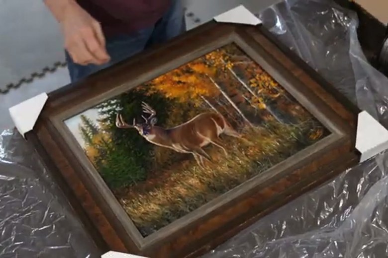 Wrapping a framed piece of art